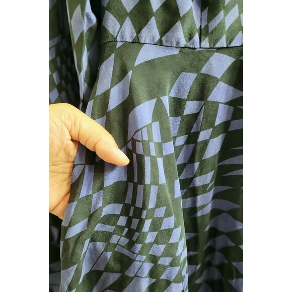 Hayley Menzies Cherry Blossom Girl Silk Dress Blue Black Size S NWOT - Picture 7 of 16